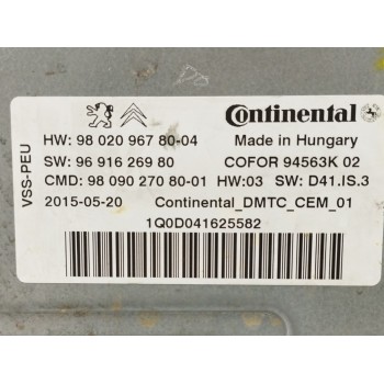 Recambio de modulo electronico para citroën c4 picasso 1.6 blue-hdi fap referencia OEM IAM 9802096780 START STOP 9691626980