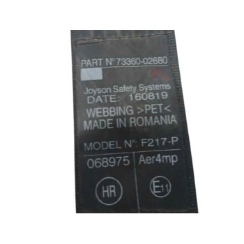 Recambio de cinturon seguridad trasero derecho para toyota corolla hatchback (_e21_, _ea1_, _eh1_) 1.8 hybrid (zwe211, zwe219) r