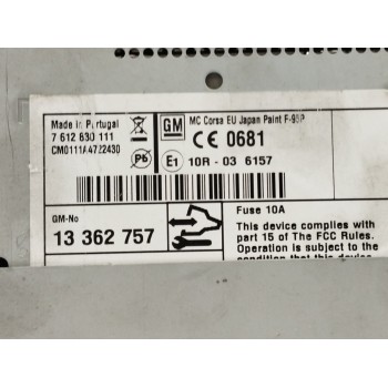Recambio de sistema navegacion gps para opel corsa d 1.4 16v cat (a 14 xer / ldd) referencia OEM IAM 13362757  