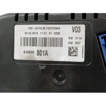 Recambio de cuadro instrumentos para seat ibiza (6j5) 1.6 tdi referencia OEM IAM 6J0920801A A2C53349080 