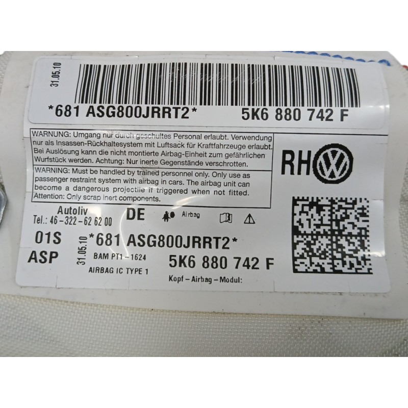 AIRBAG CORTINA DELANTERO DERECHO