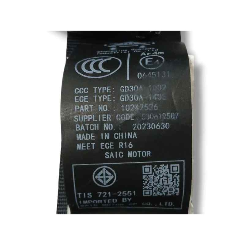 CINTURON SEGURIDAD TRASERO DERECHO