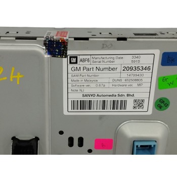 Recambio de pantalla multifuncion para opel insignia berlina 2.0 16v cdti referencia OEM IAM 20935346  