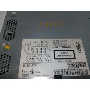 Recambio de sistema audio / radio cd para ford ka (ccu) 1.3 tdci cat referencia OEM IAM 7354765220 BOTONES PELADOS 