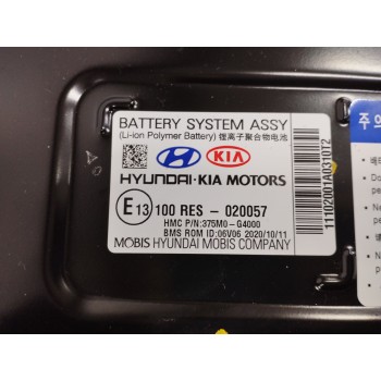 Recambio de bateria para hyundai kona 1.0 tgdi cat referencia OEM IAM 375M0G4000 10866 KM 