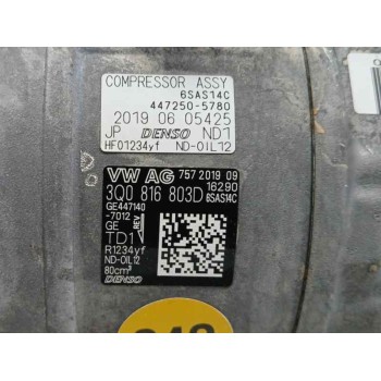 Recambio de compresor aire acondicionado para audi a1 sportback (gba) 30 tfsi referencia OEM IAM 3Q0816803D GE4471407012 