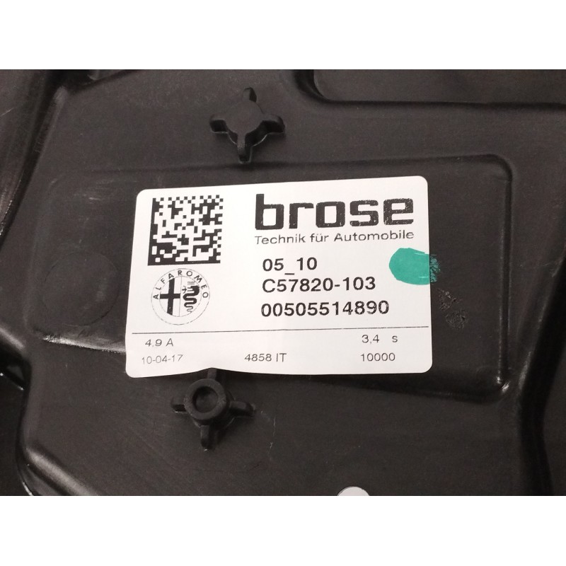 ELEVALUNAS TRASERO DERECHO SIN MOTOR