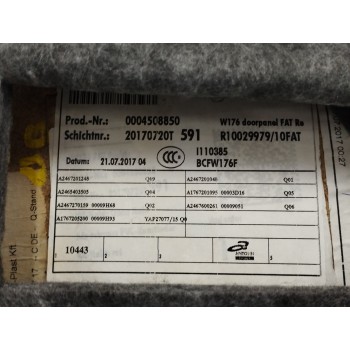 Recambio de guarnecido puerta delantera derecha para mercedes-benz clase a (w176) a 200 d motorsport edition (176.008) referenci