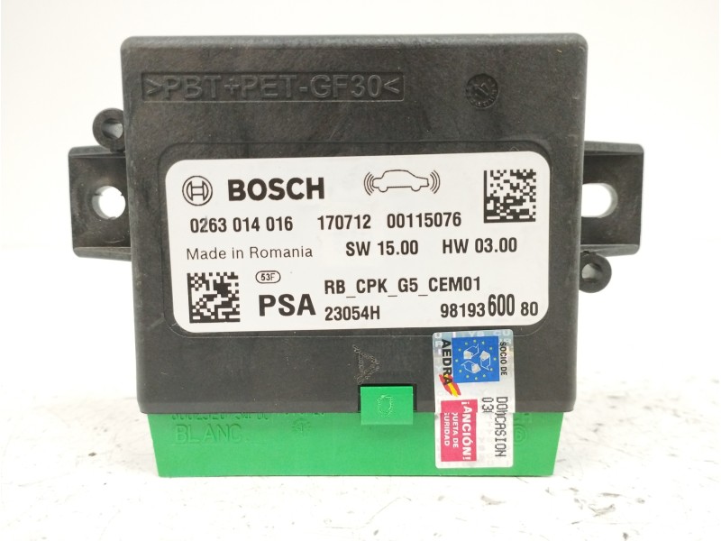 Recambio de modulo electronico para citroën c4 grand picasso 1.6 thp referencia OEM IAM 9819360080 0263014016 