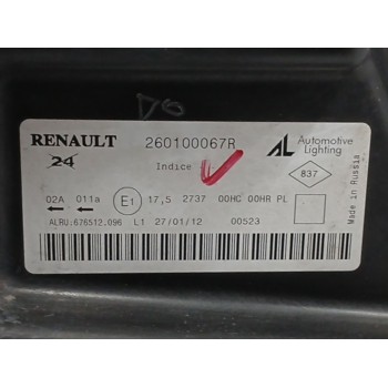 Recambio de faro derecho para dacia duster 1.6 16v cat referencia OEM IAM 260100067R OBSERVAR FOTOS PARA PULIR