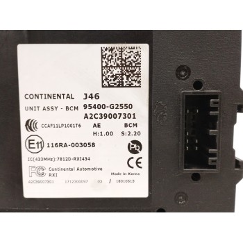 Recambio de modulo electronico para hyundai ioniq (ae) 1.6 gdi hybrid referencia OEM IAM 95400G2550 A2C39007301 
