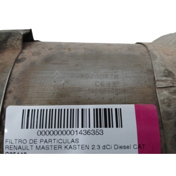 Recambio de filtro de particulas para renault master kasten 2.3 dci diesel cat referencia OEM IAM 208023547R  