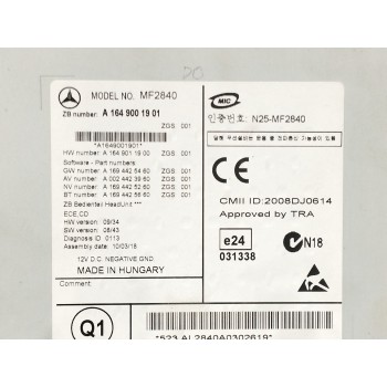 Recambio de sistema audio / radio cd para mercedes-benz clase m (w164) 3.0 cdi cat referencia OEM IAM A1649001901  