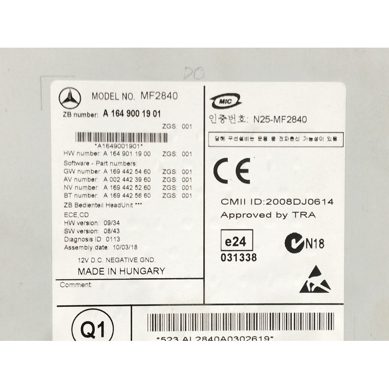 SISTEMA AUDIO / RADIO CD