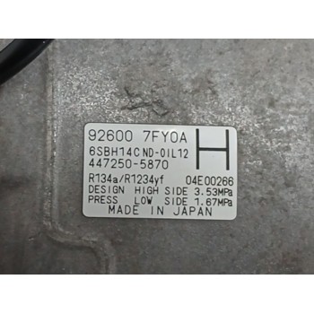 Recambio de compresor aire acondicionado para nissan x-trail iii (t32_, t32r, t32rr) 1.3 dig-t referencia OEM IAM 926007FY0A 447