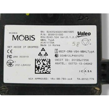 Recambio de modulo electronico para kia niro e-niro drive referencia OEM IAM G599151000  