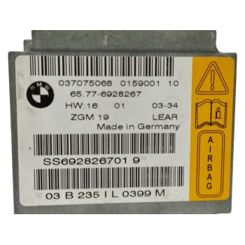 Recambio de centralita airbag para bmw serie 7 (e65/e66) 730d referencia OEM IAM 65776928267 037075068 