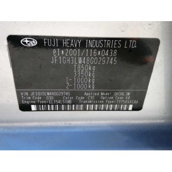 subaru impreza hatchback (gr, gh, g3) del año 2008