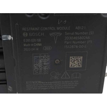 Recambio de centralita airbag para tesla model 3 (5yj3) ev referencia OEM IAM 151287600E 0285020158 