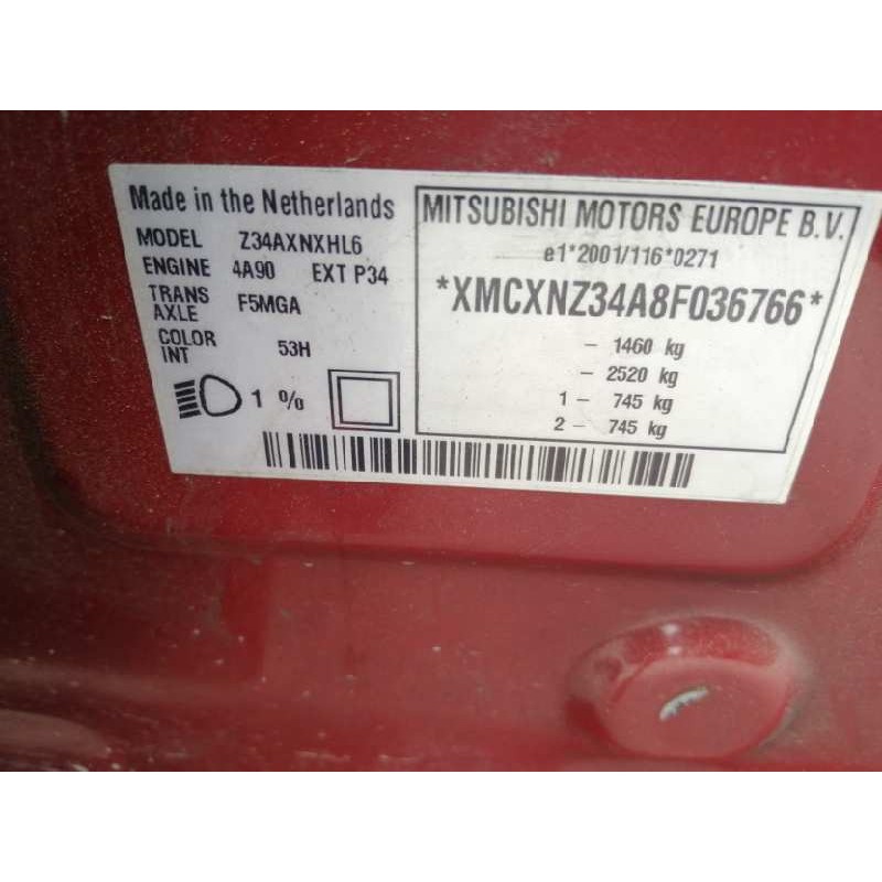 MITSUBISHI COLT VI (Z3_A, Z2_A) 2008