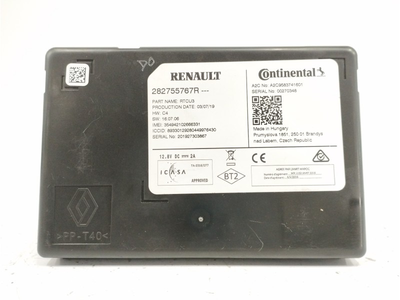 Recambio de modulo electronico para renault megane iv berlina 5p 1.3 tce referencia OEM IAM 282755767R A2C9583741601 Recambio de modulo electronico para renault megane iv berlina 5p 1.3 tce referencia OEM IAM 282755767R A2C9583741601