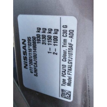 nissan qashqai (j10) del año 2009