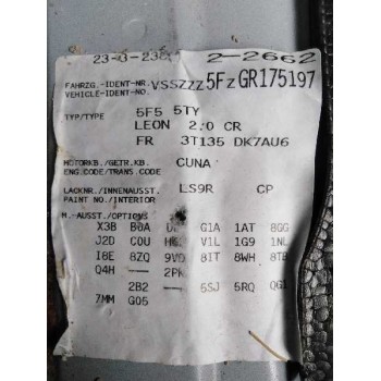 seat leon sc (5f5) del año 2016