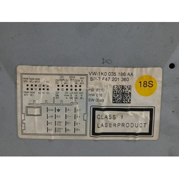 Recambio de sistema audio / radio cd para volkswagen eos (1f7) 1.4 16v tsi referencia OEM IAM 1K0035186AA 7647201360 