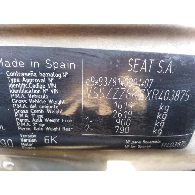 SEAT CORDOBA (6K1, 6K2) 1999