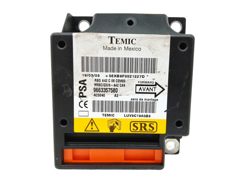 Recambio de centralita airbag para citroën c3 pluriel 1.4 referencia OEM IAM 9663357580  