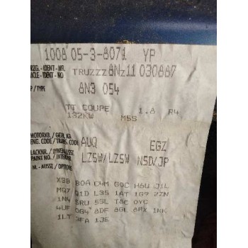 audi tt (8n3/8n9) del año 2001