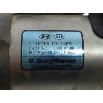 Recambio de motor arranque para hyundai i10 (ac3) (2020 - ...) 1.0 mpi referencia OEM IAM 3610007100  