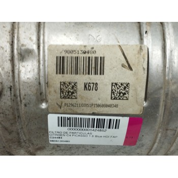 Recambio de filtro de particulas para citroën c4 picasso 1.6 blue-hdi fap referencia OEM IAM 9805130480 K678 