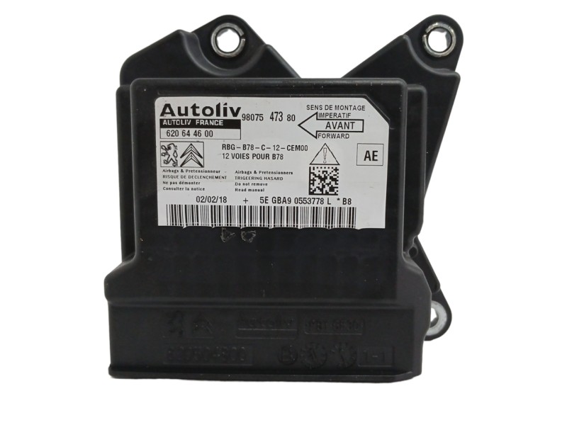 Recambio de centralita airbag para citroën c4 picasso 1.2 12v e-thp referencia OEM IAM 9807547380 620644600 Recambio de centralita airbag para citroën c4 picasso 1.2 12v e-thp referencia OEM IAM 9807547380 620644600
