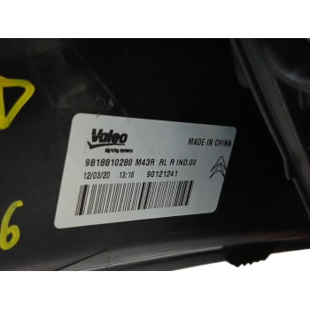 Recambio de piloto trasero derecho para citroën c-elysée 1.5 blue-hdi fap referencia OEM IAM 9818810280 90121241 