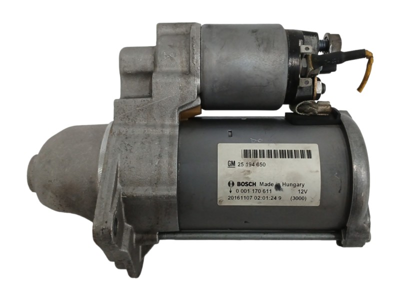 Recambio de motor arranque para opel adam 1.4 16v referencia OEM IAM 25194650 0001170611 Recambio de motor arranque para opel adam 1.4 16v referencia OEM IAM 25194650 0001170611