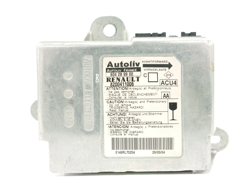 Recambio de centralita airbag para renault megane ii berlina 3p 1.5 dci diesel referencia OEM IAM 8200411006 604289900 