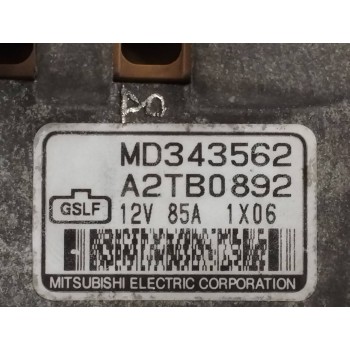 Recambio de alternador para mitsubishi montero pinin (h60/h70) 1.8 cat referencia OEM IAM MD343562 A2TB0892 85A