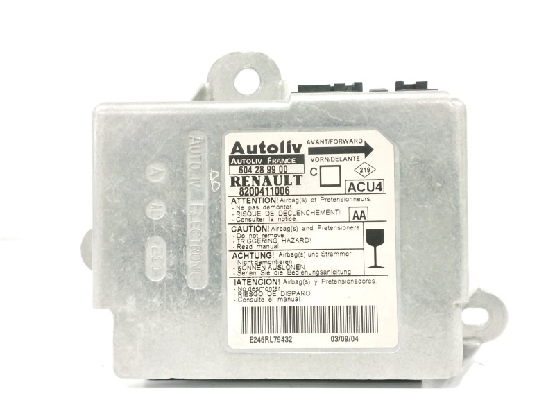 Recambio de centralita airbag para renault megane ii berlina 5p 1.4 16v referencia OEM IAM 8200411006 604289900 