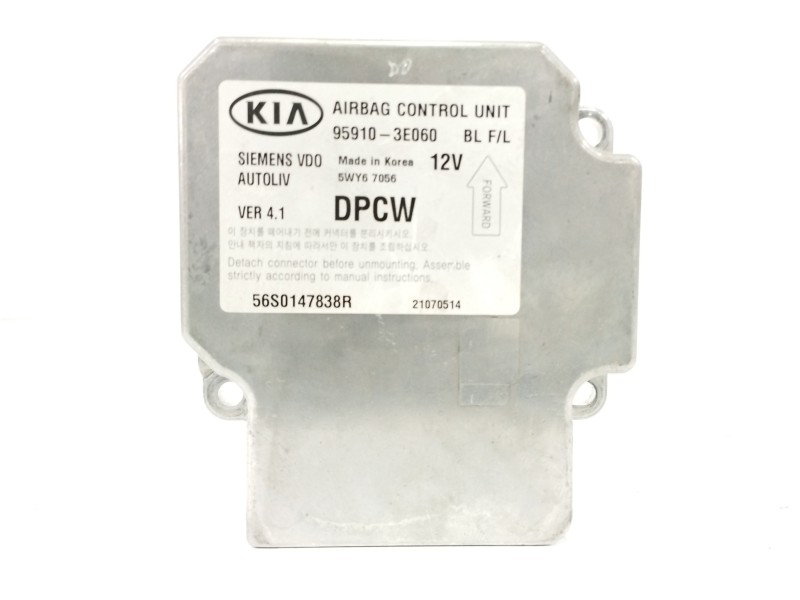 Recambio de centralita airbag para kia sorento 2.5 crdi referencia OEM IAM 959103E060 5WY67056 