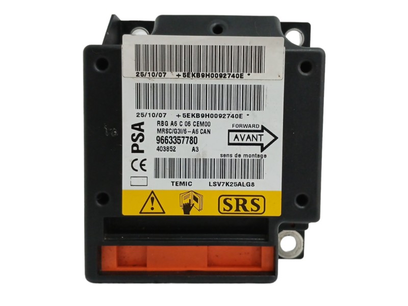 Recambio de centralita airbag para citroën c2 1.4 referencia OEM IAM 9663357780  