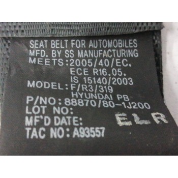 Recambio de cinturon seguridad delantero derecho para hyundai i20 1.4 crdi cat referencia OEM IAM 888701J200  