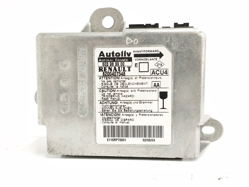 Recambio de centralita airbag para renault megane ii coupe/cabrio luxe privilege referencia OEM IAM 8200407548 603989900 