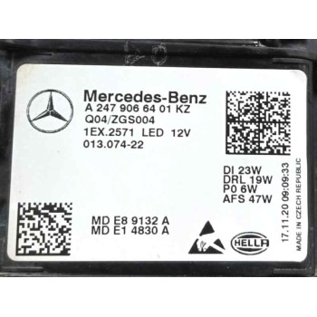 Recambio de faro derecho para mercedes-benz gla (h247) gla 200 d (247.712) referencia OEM IAM A2479066401 SIN CENTRALITA SIN MOD
