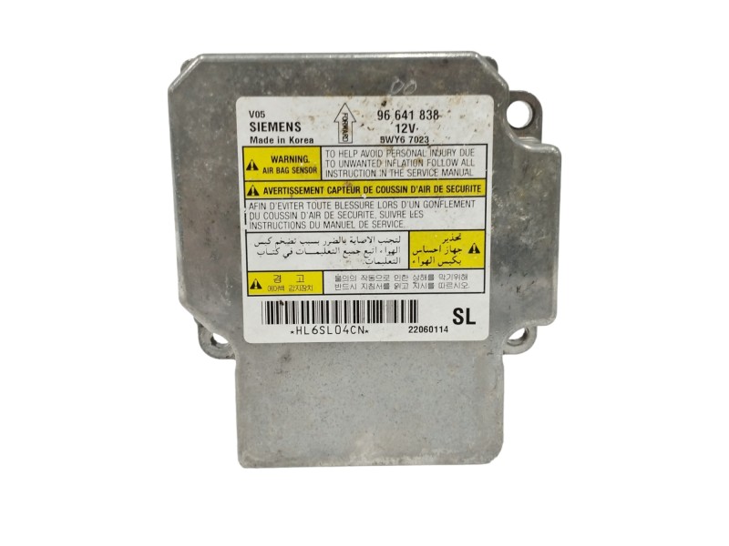 Recambio de centralita airbag para chevrolet epica 2.5 cat referencia OEM IAM 96641838 5WY67023 Recambio de centralita airbag para chevrolet epica 2.5 cat referencia OEM IAM 96641838 5WY67023