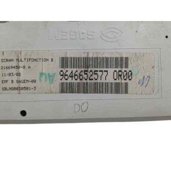 Recambio de pantalla multifuncion para peugeot 307 (s1) 2.0 hdi fap cat referencia OEM IAM 9646652577  