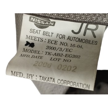Recambio de cinturon seguridad delantero derecho para nissan x-trail (t30) 2.2 dci diesel cat referencia OEM IAM TKAB2EG392  