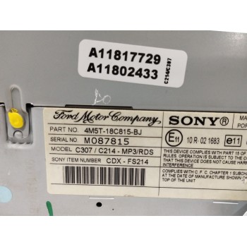 Recambio de sistema audio / radio cd para ford focus berlina (cap) 1.8 tdci turbodiesel cat referencia OEM IAM 4M5T18C815BJ VP7S