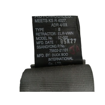 Recambio de cinturon seguridad trasero derecho para ssangyong rodius xdi referencia OEM IAM 7560221101  