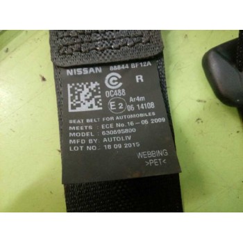 Recambio de cinturon seguridad trasero derecho para nissan juke (f15) acenta referencia OEM IAM 88844BF12A 630748000A 